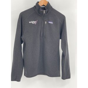 Patagonia Better Sweater Men Small Black 1/4 Zip Scipher Medicine Logo‎